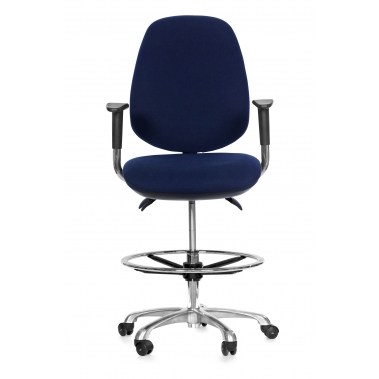 כסא יעיל נוע ארגונומי אנטי סטטי - ריפוד כחול בהיר, בוכנה גבוהה